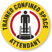 Trained Confined Space Attendant Hard Hat Decals