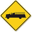 Fire Station Truck Fluorescent Diamond Grade Aluminum Sign