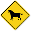 Black Lab Symbol Guard Dog Sign