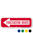 Evacuation Route Left Arrow Sign