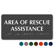 Area Of Rescue Assistance TactileTouch Braille Sign