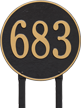 Round Estate Lawn One Line Address Plaque