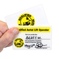 Qualified Aerial Lift Operator Safety Wallet Cards