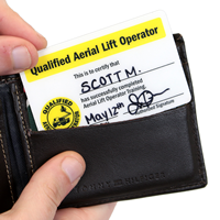 Qualified Aerial Lift Operator Training Certificate with Symbol