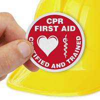 CPR & First Aid Certified Hard Hat Sticker