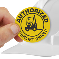Authorized forklift driver label