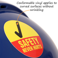 Eye-catching sticker promoting safety culture