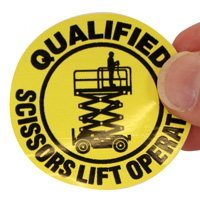Qualified Scissor Lift Operator Hard Hat Deca