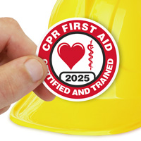 Certified CPR First Aid Trained Hard Hat Decals