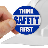 Think Safety First Hard Hat Decal