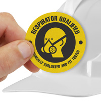 Respirator Qualified Hard Hat Sticker