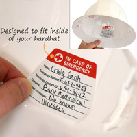 Emergency Contact Hard Hat Decals
