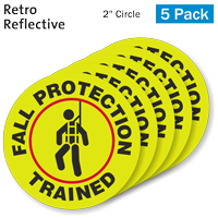 Fall protection trained reflective decal