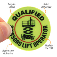 Highly Visible Decal for Certified Scissor Lift Operators