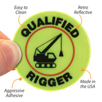 Reflective decal qualified riggers