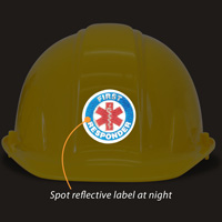 High visibility sticker for first responders