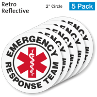 Reflective emergency response team label