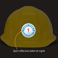 Safety slogan sticker for hard hats