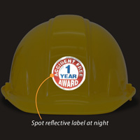 Reflective accident prevention decal