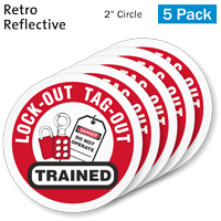 Lockout-tagout trained decal