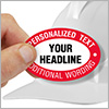 Personalized Headline Hard Hat Decal