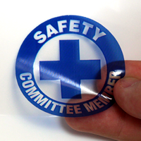 SAFETY COMMITTEE MEMBER Hard HAT Decals