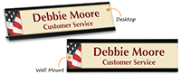 Custom name plate with USA design