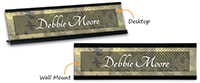 Custom dotted chevron picture nameplate