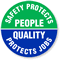 Safety People Quality Protects Jobs Hard Hat Labels