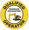 Qualified Operator Crawler Excavator Hard Hat Decals