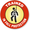 Trained In Fall Protection Hard Hat Decals
